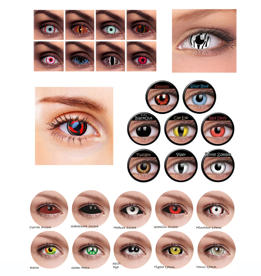 Barevné kontaktní čočky druhy