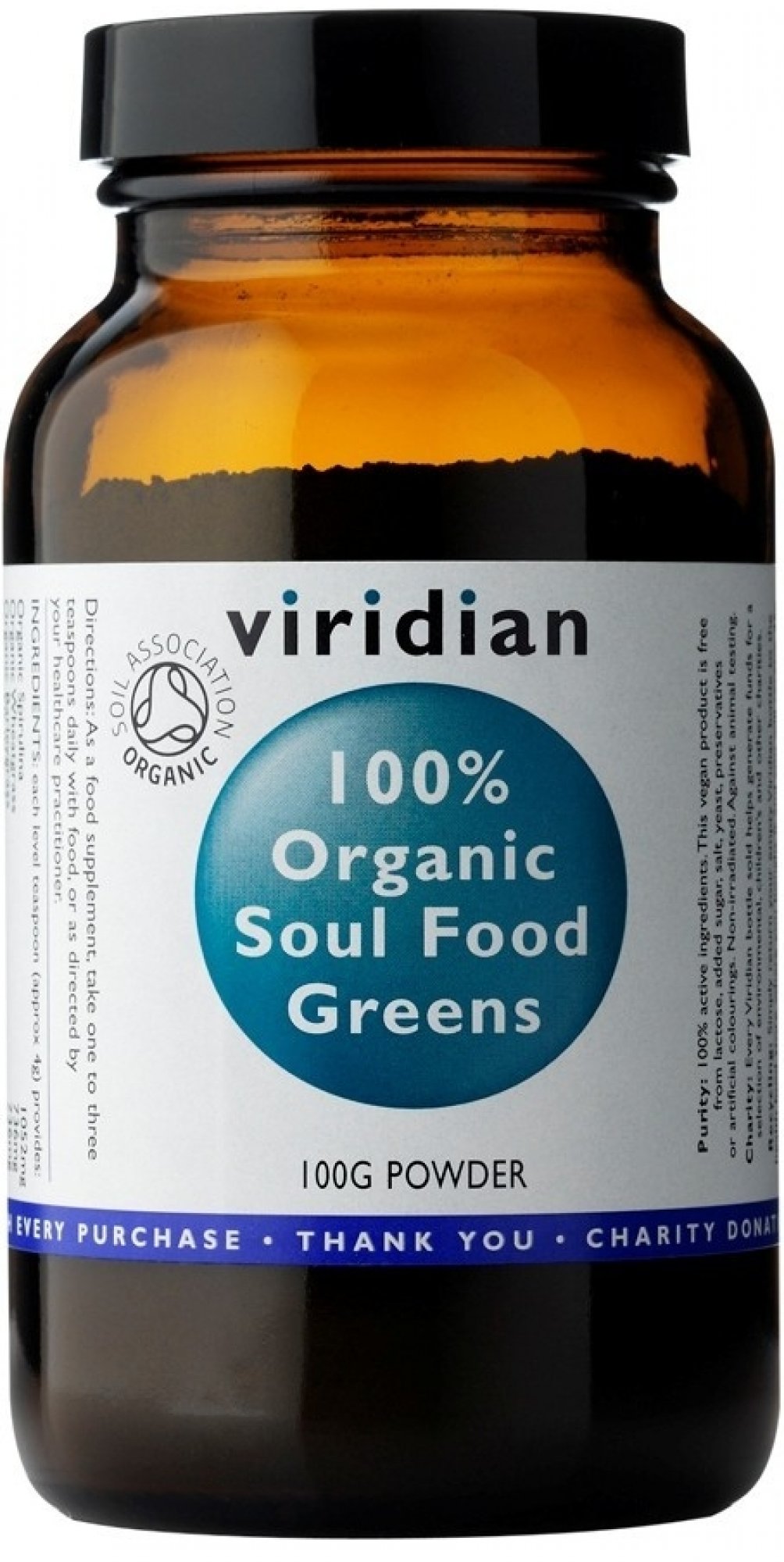Greens Viridian 100% Organic Soul Food Greens 90 kapslí