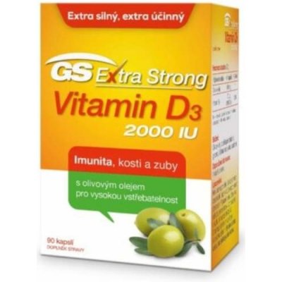 Vitamín D3 GS Extra Strong Vitamin D3 2000IU 90 kapslí