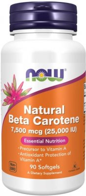 Vitamin A Now Foods Beta Karoten Vitamín A 25000 iu 90 kapslí